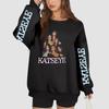 Damenmode Langarm Print Rundhals Lockerer Pullover Sweater Top