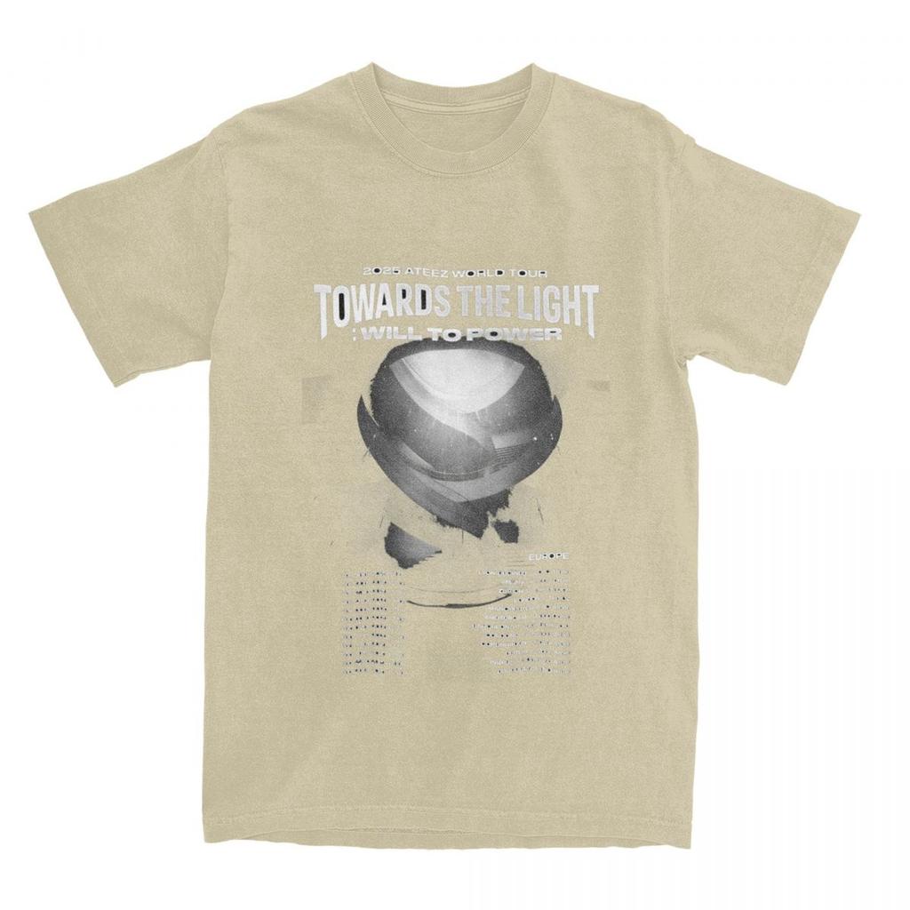 Korean Kpop 2025 Ateez World Tour Towards The Light: Will To Power T Shirts Short Sleeve 100% Cotton Crew Neck 5XL 6XL Top Tees