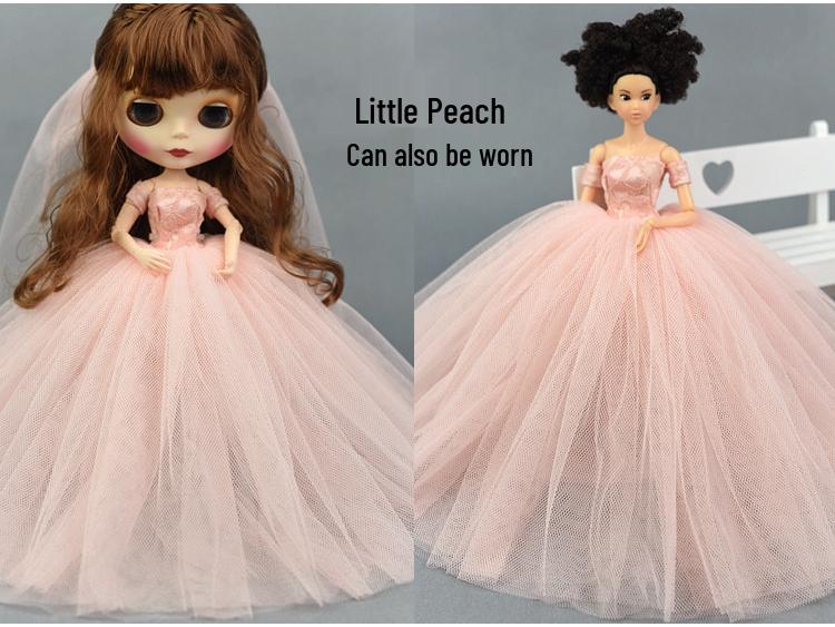 30CM Ankleidepuppe - Supermodel FR2 Stil mit bauschigem Feenprinzessin Hochzeitskleid