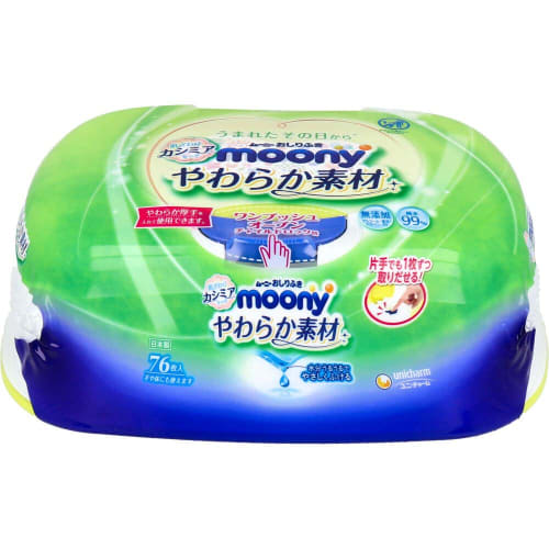 Unicharm Moony Baby Wipes, 76 Sheets