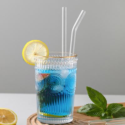 Durable Glass Drinking Straws Set Trendy Glass Drink Straw Brush Set for Reducing Plastic Waste In Everyday Life