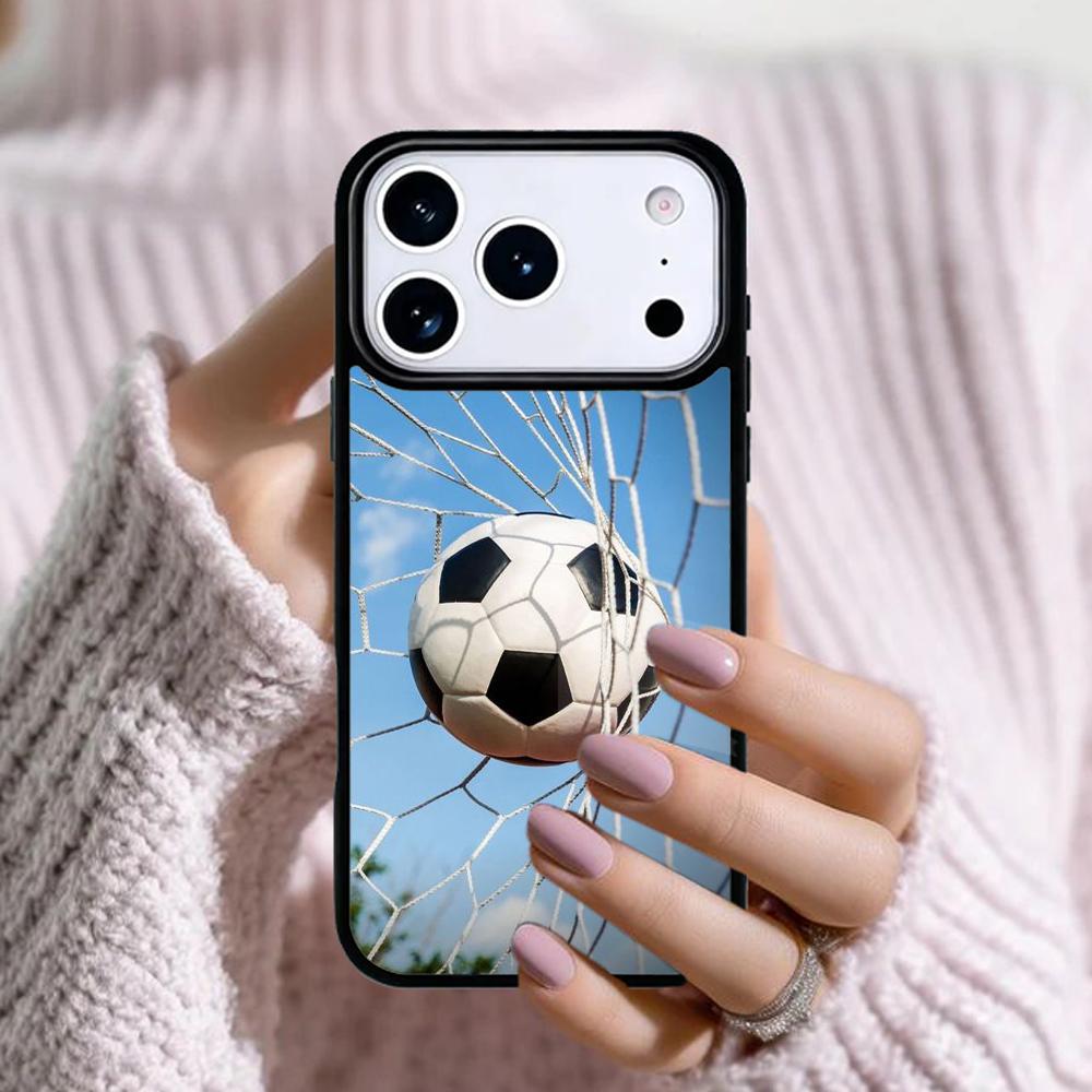 Ball Fire Football Phone Case For Apple iPhone 17 Air 16E 15 14 Plus 13 12 11 Pro Max Mini Funda Cover