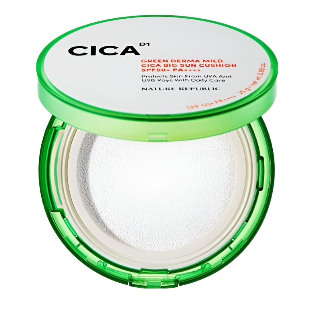 Nature Republic Green Derma Mild Cica Big Солнцезащитный кушон SPF50+ PA++++ 25г