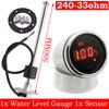 AD 240-33 Ohm Water Level Sensor + Water Level Gauge With Alarm Red Backlight Water Tank Level Indicator Meter 12V 24V For Boat