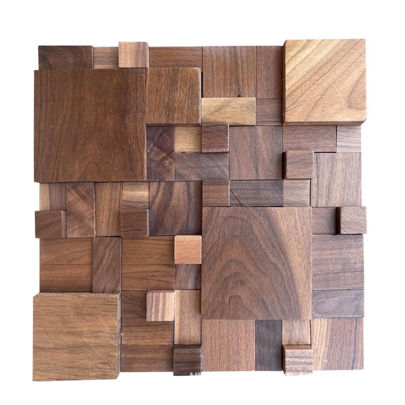Elegant Black Walnut Wood 3D Wall Décor for Hotel, Club, Living Room, Dining, or Entrance Hall.