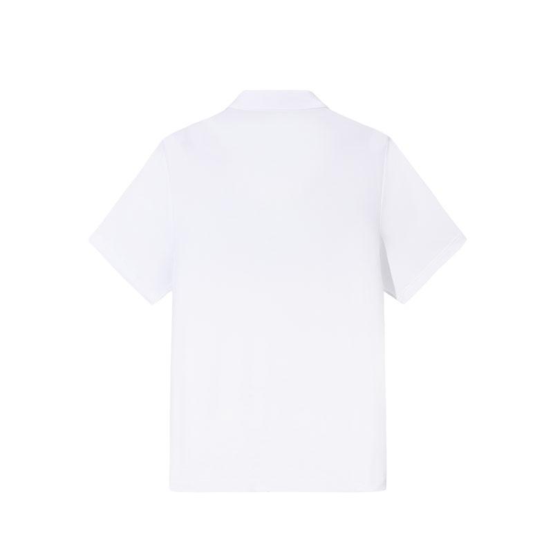 Anta Comfortable Breathable Solid Color Casual Short Sleeve Polo Shirt Men tops Snow-White 952528113-1