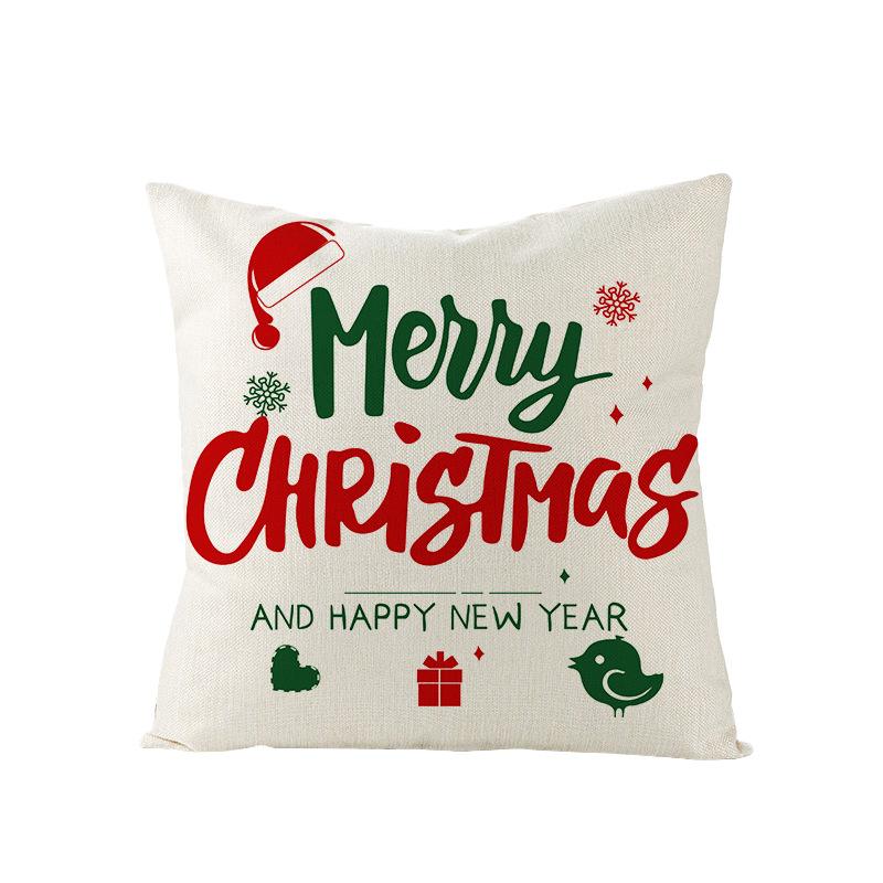 Christmas Pillow Cover for Home Holiday Sofa Bedside Decoration Linen Pillow Cushion Cover