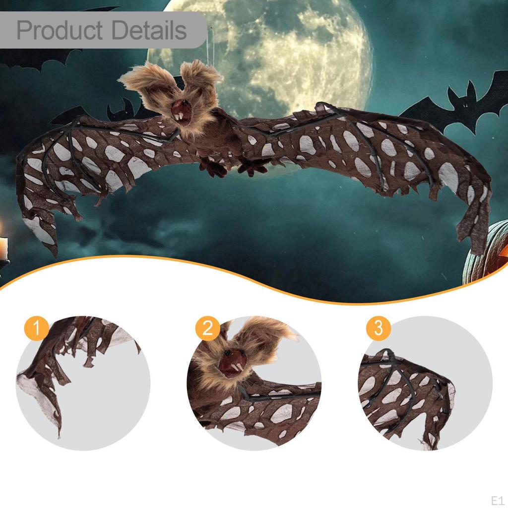 Wisząca Dekoracja Halloween Ozdoba Realistyczne Zwierzę Horror Sztuczka Rekwizyt Latający na Werandę Nawiedzony Dom