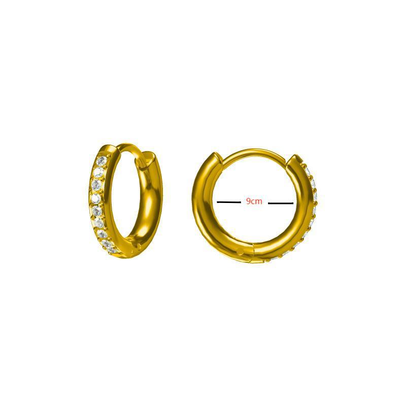 Golden Tungsten Electroplated Circular Exaggerated Plain Hoop Earrings Beach Vacation Women Lightweight Luxury Niche High-End