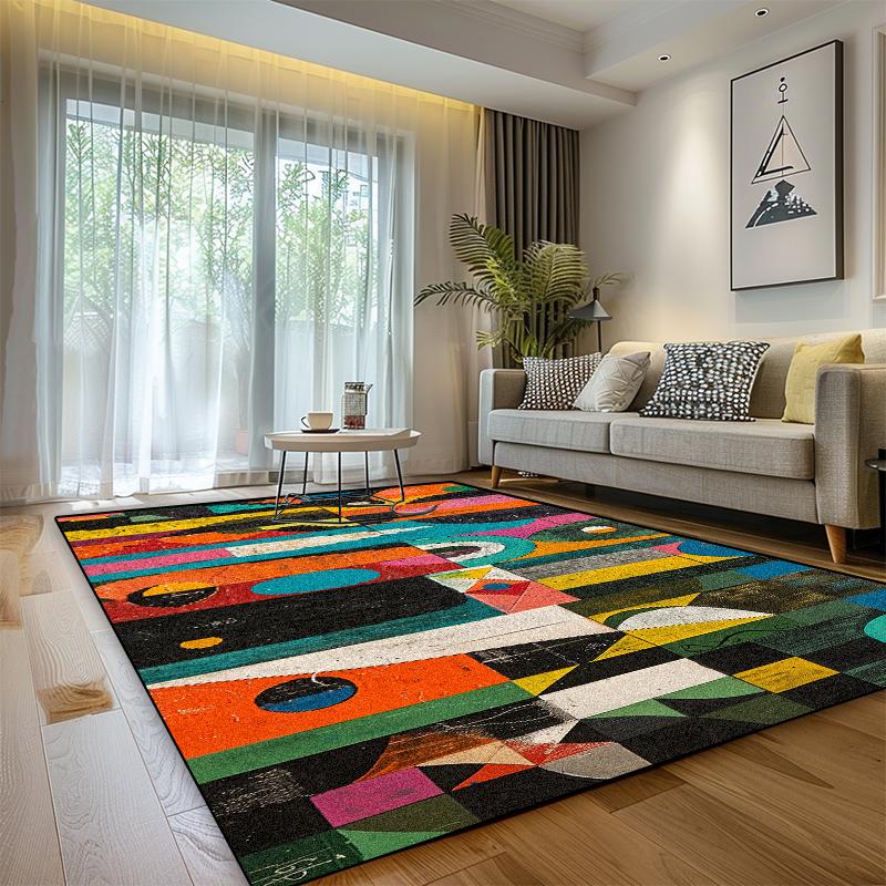 Moderner Luxusteppich Wohnzimmer Geometrische Dekoration Zuhause Weich Waschbar Großer Bereichsteppich Schlafzimmer Badezimmer Rutschfeste Plüsch-Fußmatte