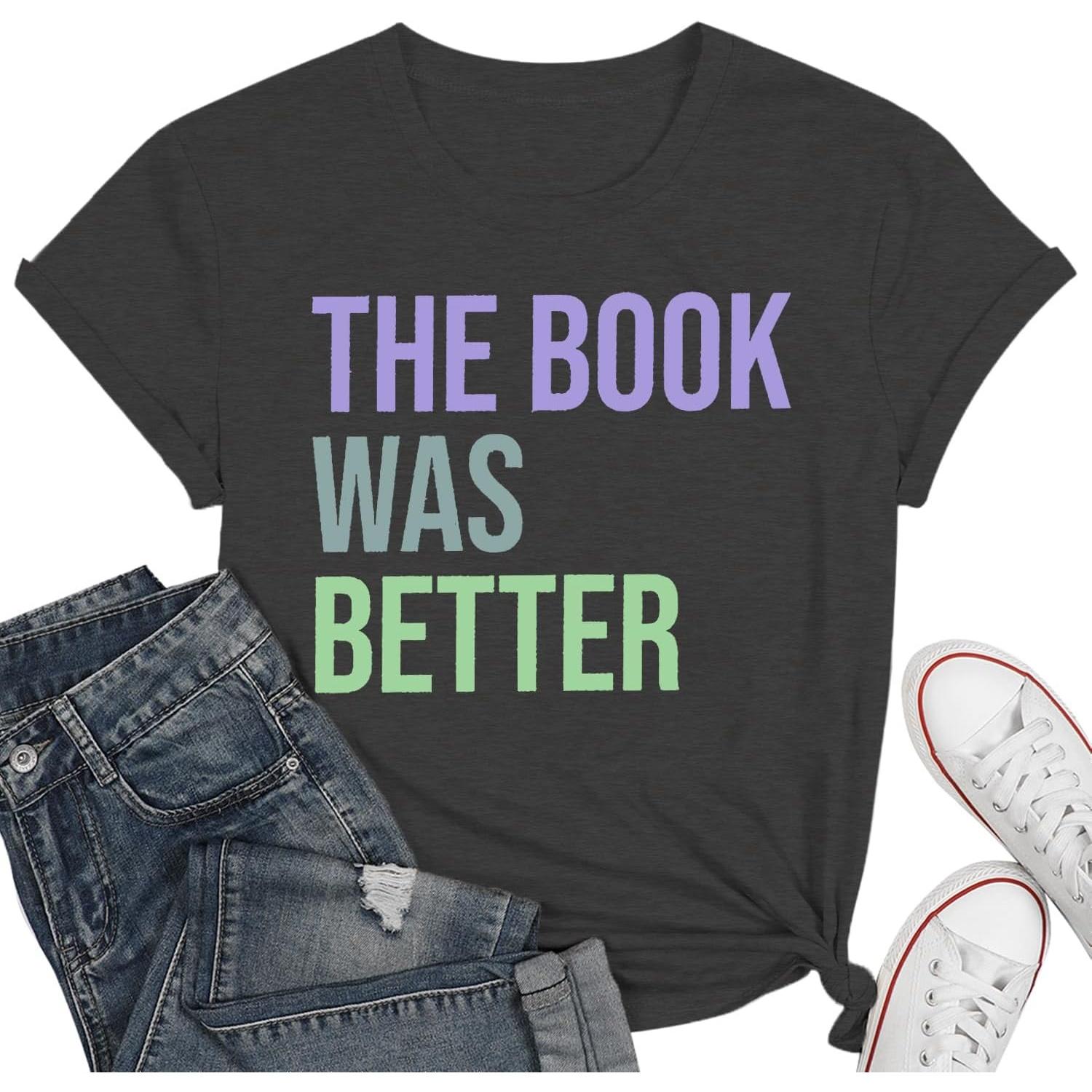 

Read Shirt for Women Book Lover Tshirts Ladies Reading Teacher Short Sleeve Tee Tops S чёрный