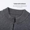 Hengyuanxiang Men's 100% Wool Thick Stand Collar Cardigan