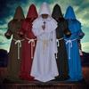 Mönch Mittelalterliche Kapuzenrobe Mönch Renaissance Priester Kostüm Halloween Zauberer Hexer Cosplay Umhang für Erwachsene