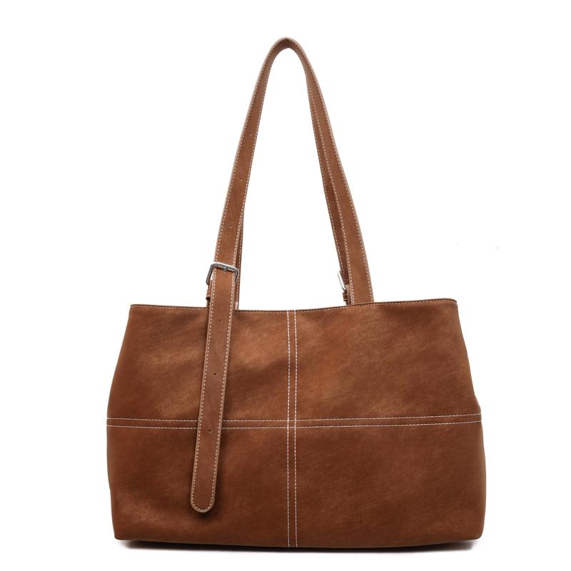 Vintage Suede Tote Bag for Women Large Capacity Casual Shoulder Bag Retro Cross Quilting Soft Hobo Handbag for Daily Commute Work Shopping Travel