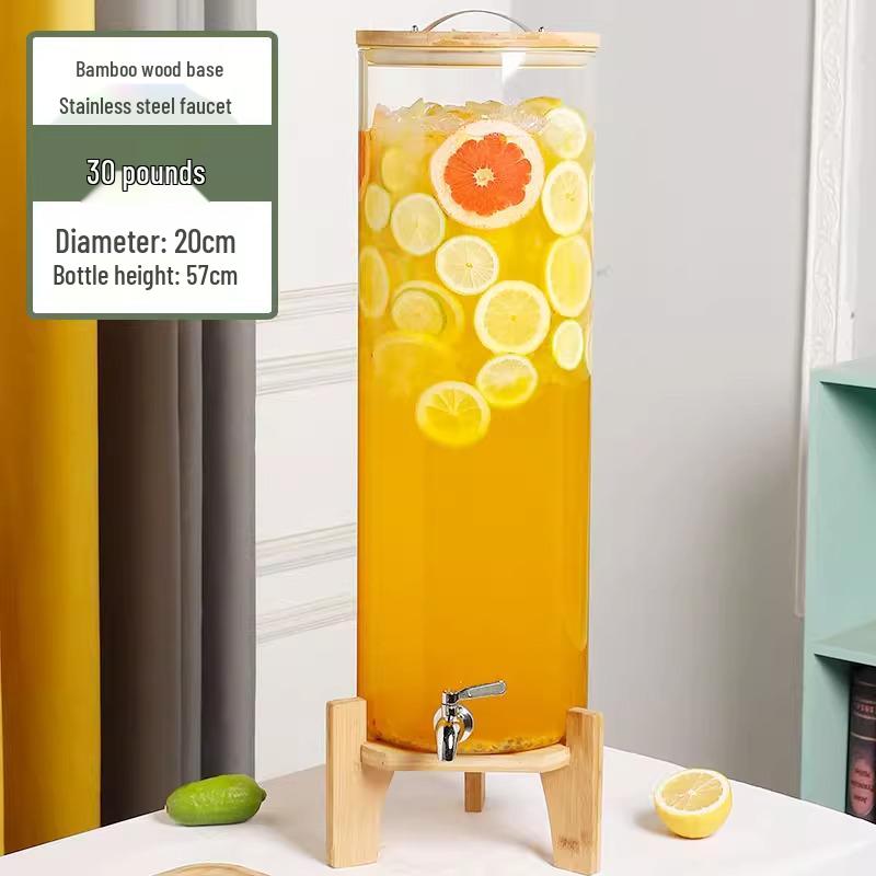 Glass Beverage Dispenser: High-Temperature Resistant Lemonade, Tea, and Juice Container