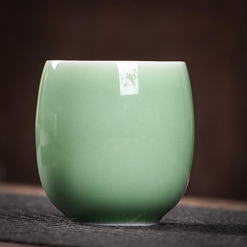 Celadon Glaze Ceramic Tea Cup with Crackle Ice Pattern 6 Colors Personal Master Cup Handmade Gongfu Tea Set Aesthetic Gift