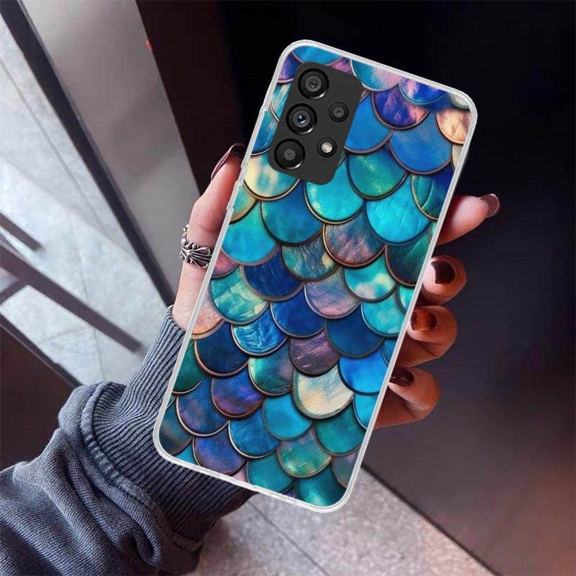 Fish Scale Pattern Mermaid Phone Case For Samsung Galaxy A12 A52S A42 A32 A22 A51 A50 Note 20 Ultra 10 S10 Plus A71 A70 A31 A30
