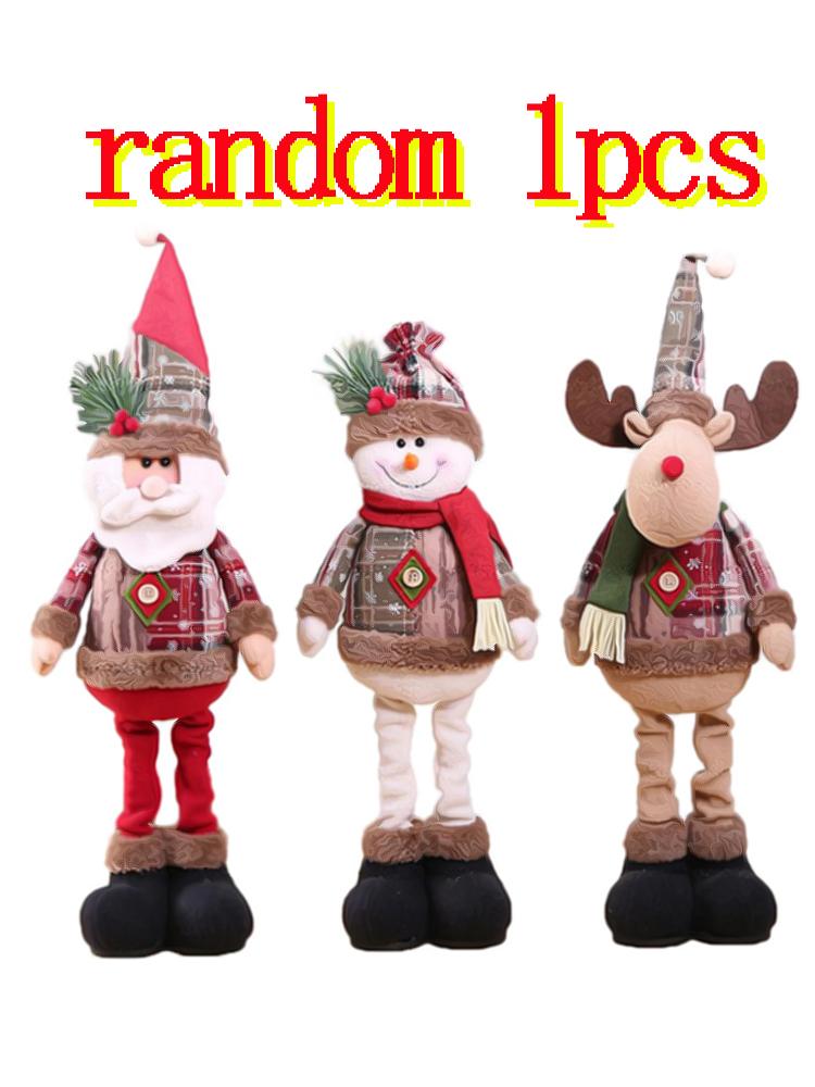 

Xmas Ornament Retractable Snowman Reindeer Santa Plaid Standing Home Decor Doll Present designed for Children Latest Year Decorationsandand