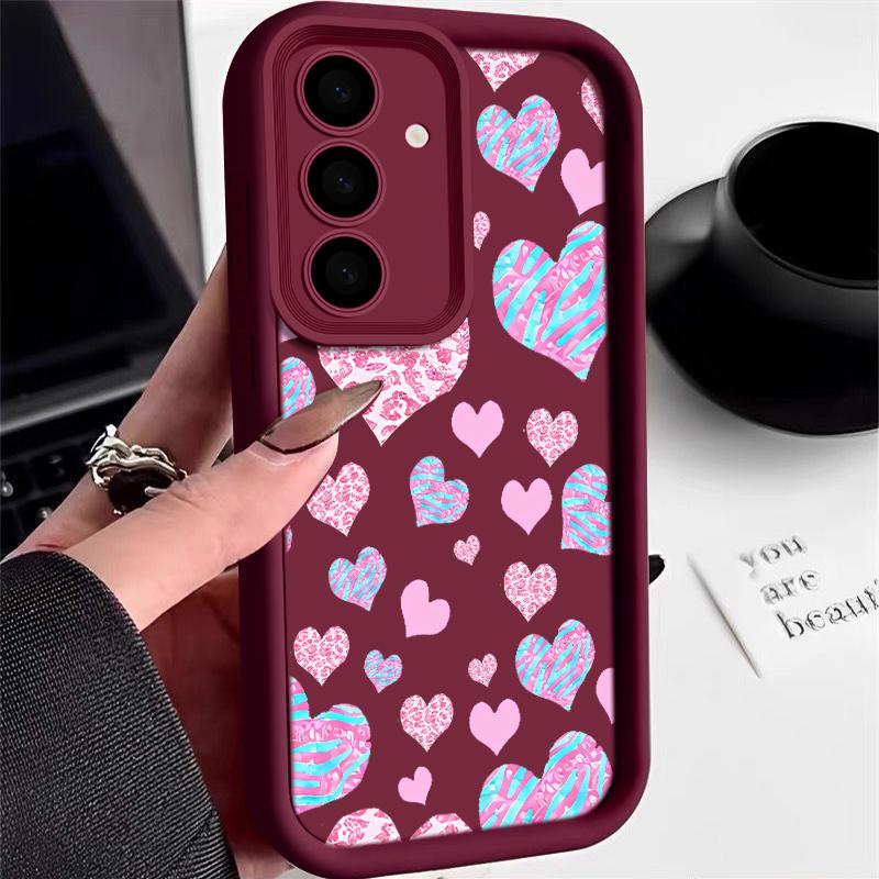 Tiny Hearts Pattern Case For Samsung Galaxy S25 Edge S24 S23 S22 Ultra S24 FE A56 A16 A15 A55 A54 A35 A26 A36 Soft Phone Cover