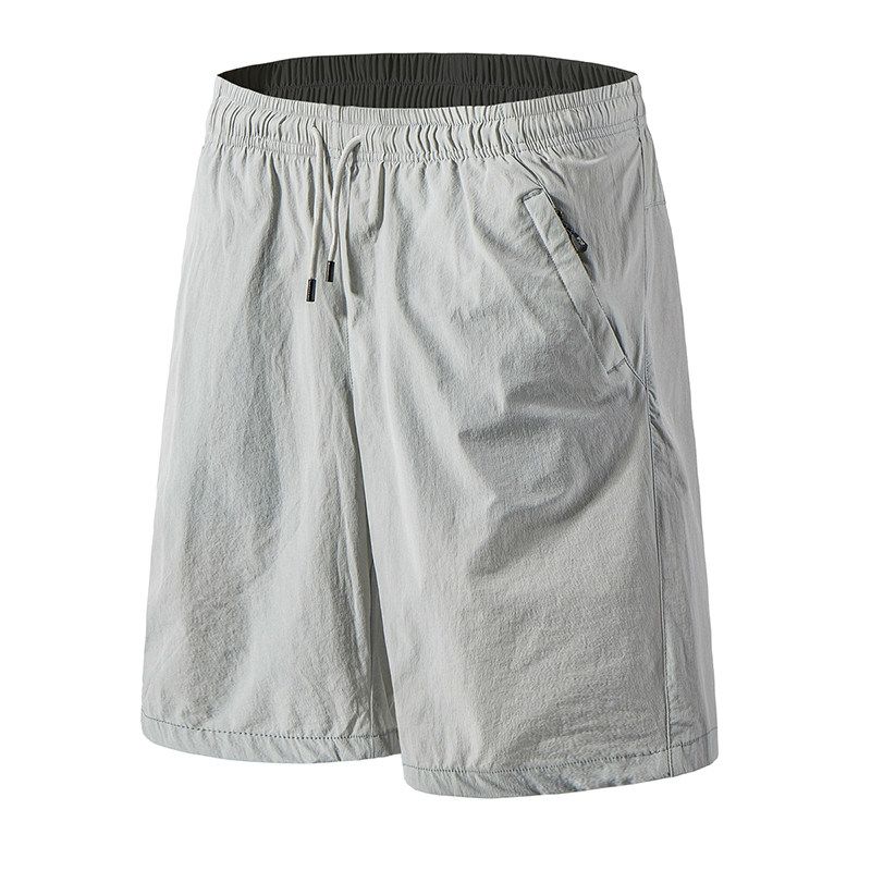 Men's Quick-Dry Ice Silk Shorts, Summer New Style, Loose-Fitting Casual Mid-Length Shorts, Trendy Sports Beach Shorts