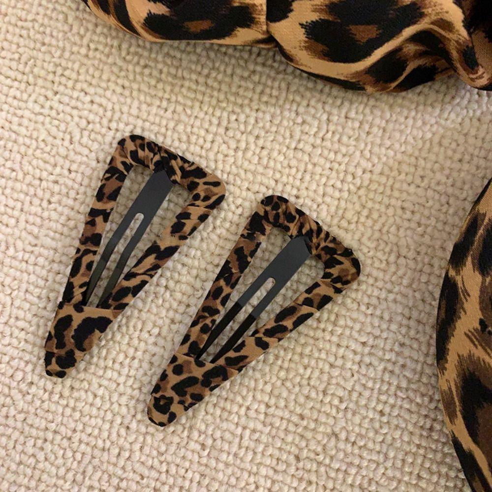 Water Drop Hairpin Leopard Print Barrette Fashion Hair Clip Headdress