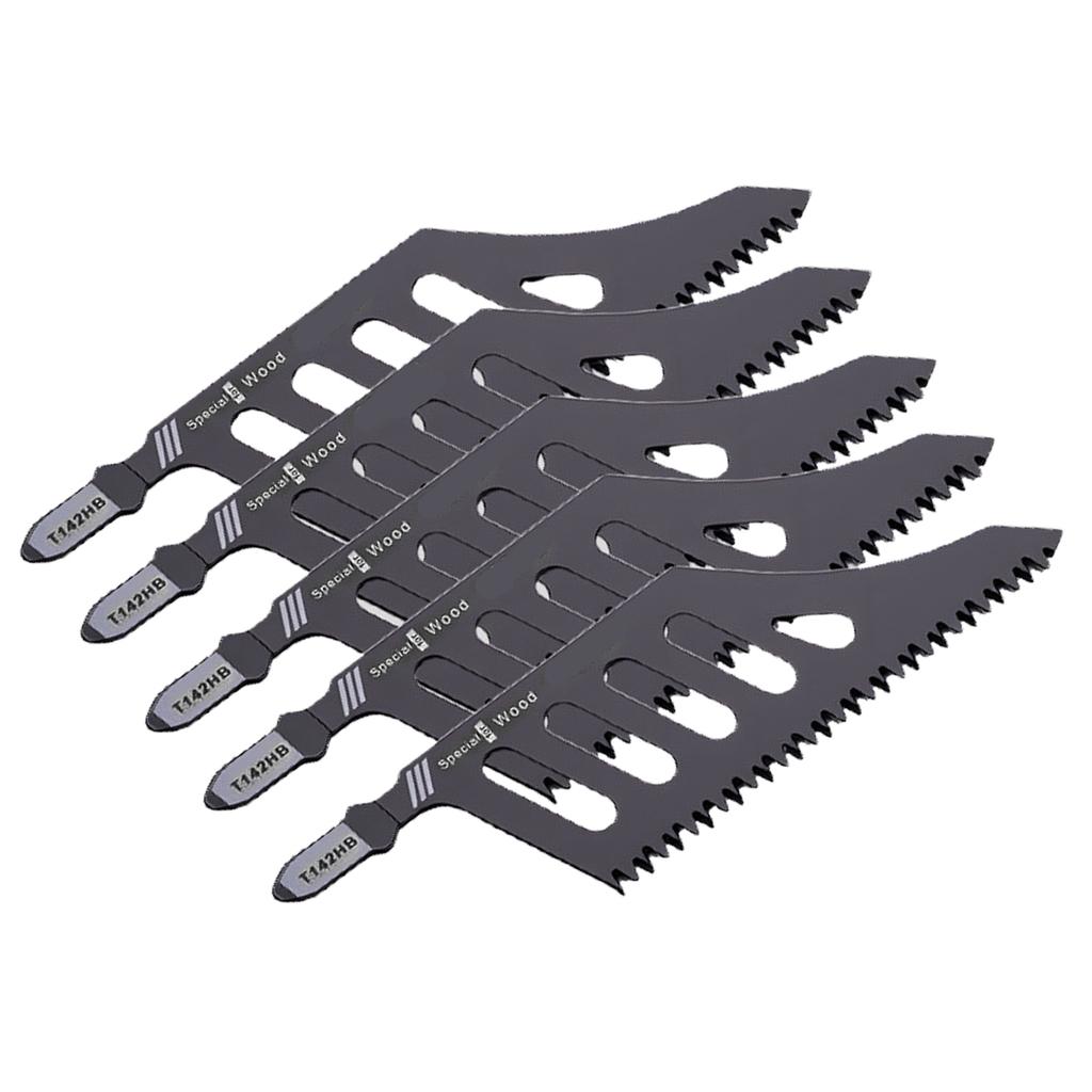 5 Pcs Flush Cutting Jigsaw Blade High Carbon Steel Irregular Curve Saw Blades with Handle for Softwood Fiberboard