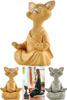 Whimsical Buddha Cat Figurine Hand Painted Resin Collectible Home Decor Gift