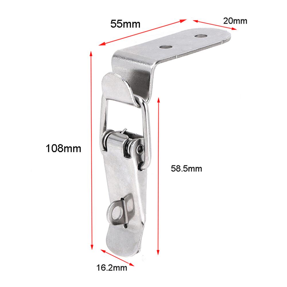 Silver Box Lock Duckbill Hook Lock Spring Loaded Clip Stainless Steel Latch