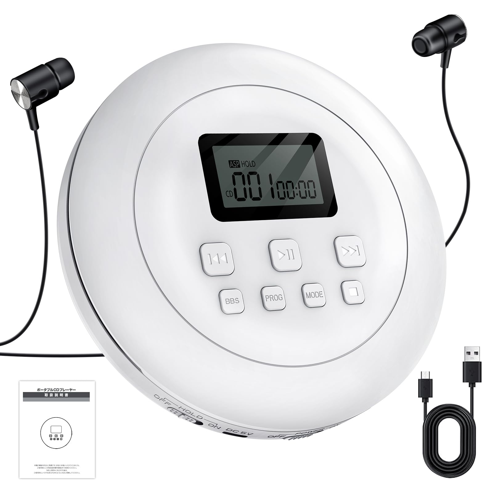 

Компакт-диск Портативний компакт-диск USB Повторення Пропуск Мова ASP Музика Пренатальний плід Поставляється з сумісною з японською книгою інструкцій Багатофункціональний портативний компакт-диск білий