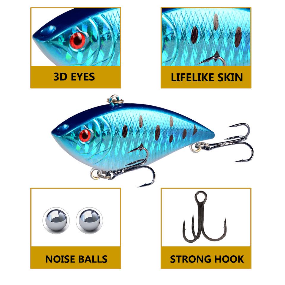 Vibration Lure Set, 11g for Long Casts, All Water Layers, Universal Bass Fishing Artificial Bait