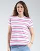 Women's Oversized Round Neck Striped Half Sleeve Top