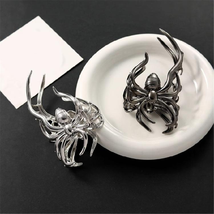 Electroplate Spiders Hair Clip NonSlip Design Ponytail Holder For Secure Hairstyle Women Girl Hairpin Halloween Headwear