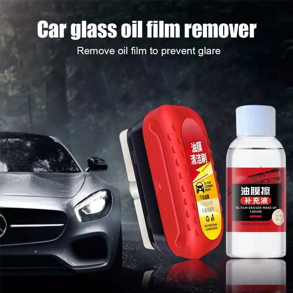Car Glass Oil Film Cleaning Brush Agent Powerful Windshield Cleaner Rain Fog Proof Glass Sponge Water Spots Auto Removal Oil