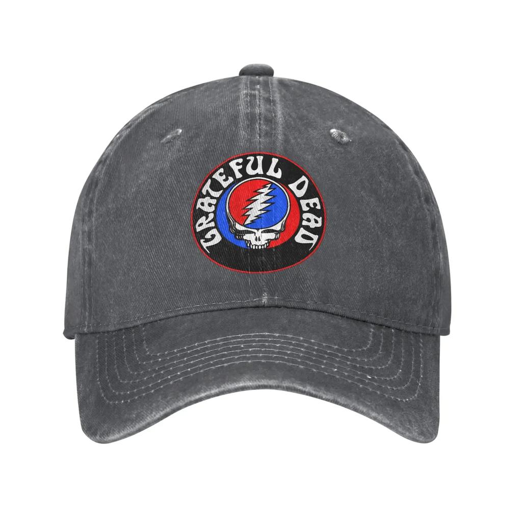 Dankbar Rockband Dead Unisex Baseballkappe Musik Schädel Used Gewaschene Mütze Mode Outdoor Sommer Unstrukturierte Snapback Kappe