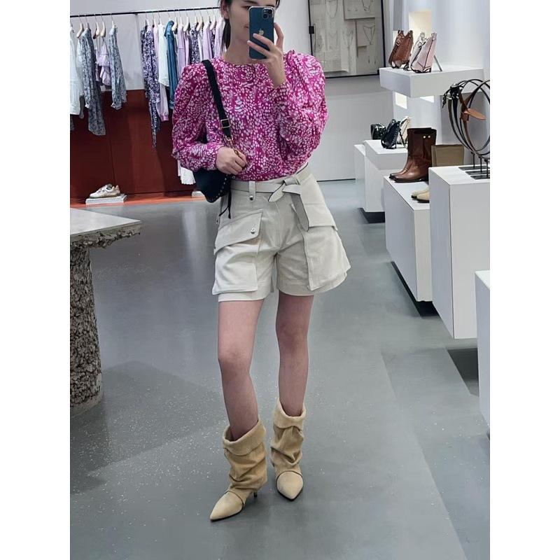 Sheepskin version~ pointed cat heel fold pile boots women's autumn and winter new fashion casual western boots versatile short boots