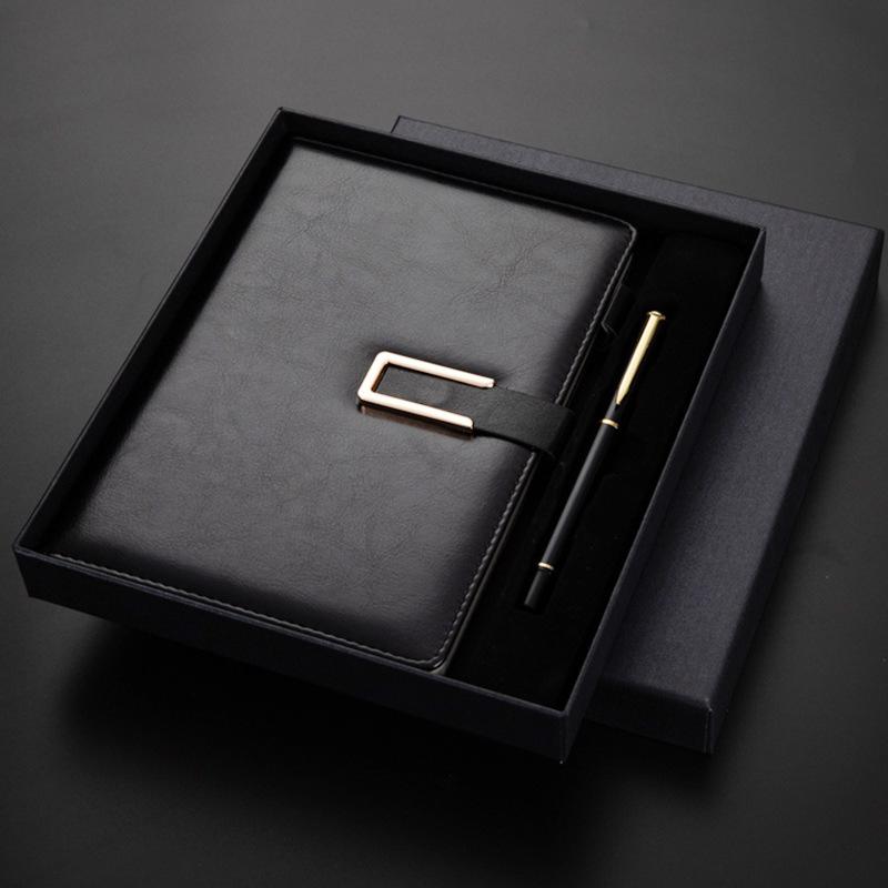 Business Souvenir Notebook Set Notebook A5 Buckle Notebook Leather Work Notebook