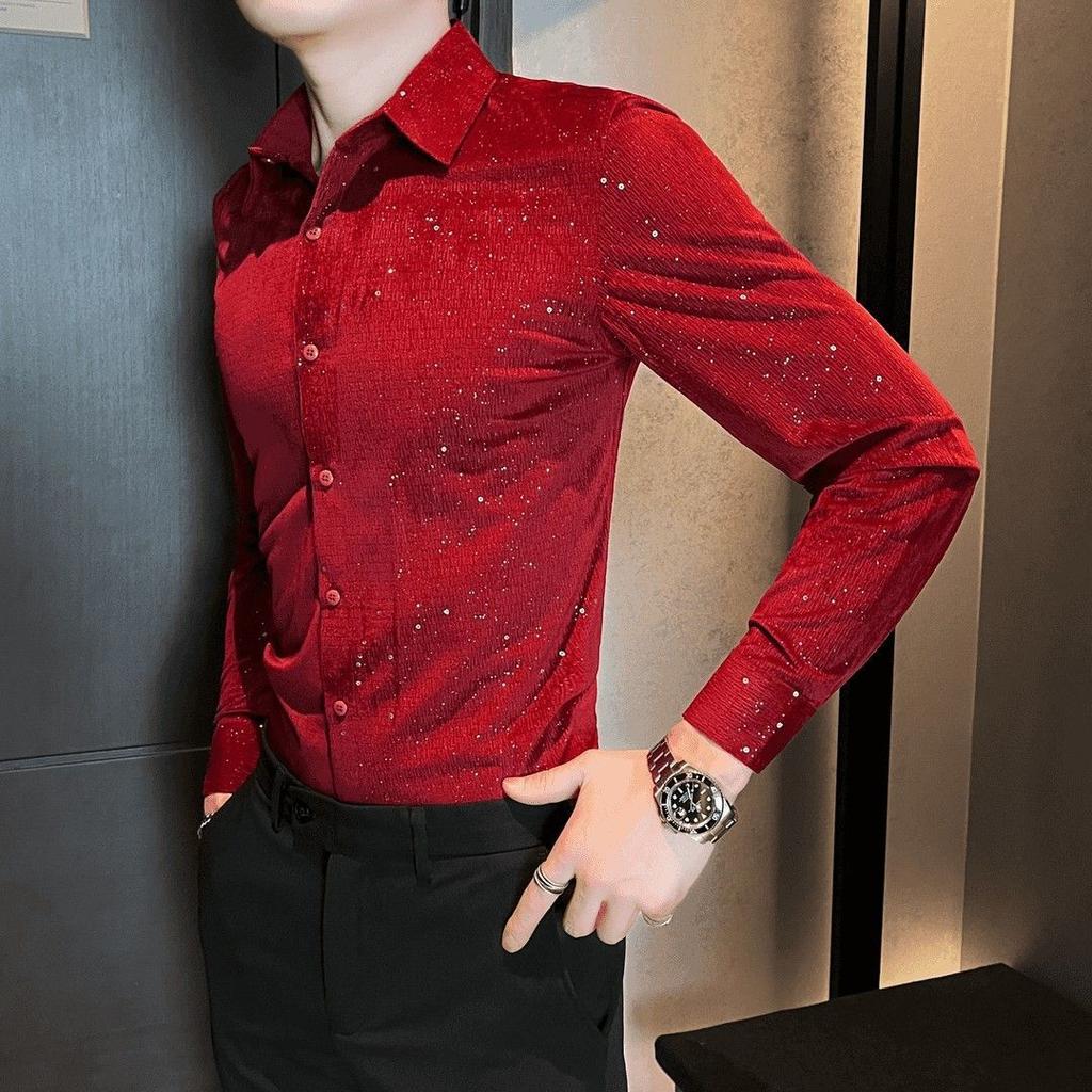 Herren 2025 Langarmhemd Neuer Koreanischer Stil Modetrend Slim Casual