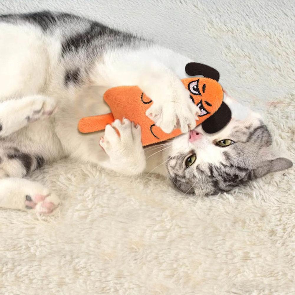 Cartoon Cat and Dog Shaped Toys, Bite-resistant Puppy Plush Dolls Cat Self-entertainment Teeth Grinding and Cleaning Interactiv