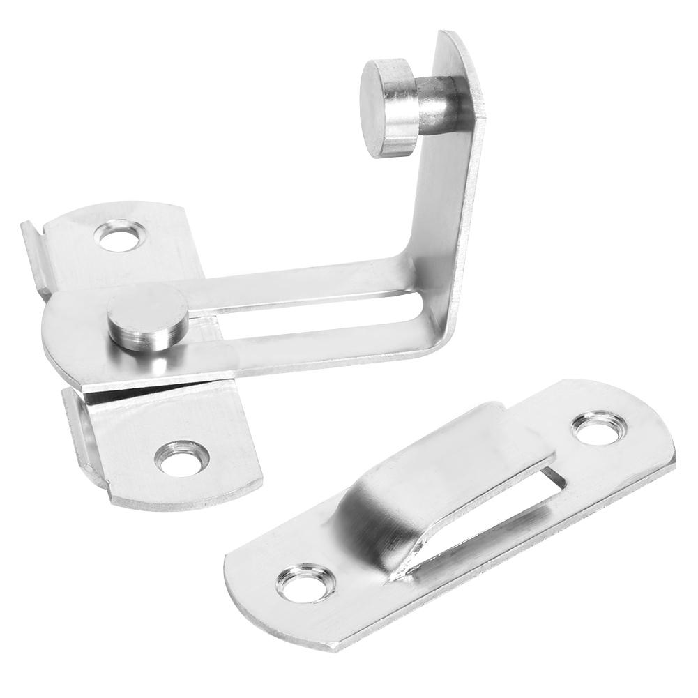 4 Set Stainless Steel 90 Degree Buckle Bolt Right Angle Door Latch for Anti Theft Room