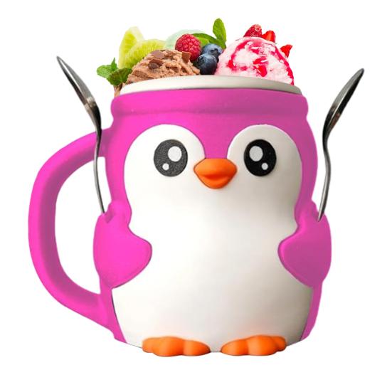 

Держатель для пинты мороженого, 3D-печать, Пингвин, Уют для пинты мороженого с ручкой и ложкой, Непромокаемый уют для эскимо, Рукав для стакана/банки для пива