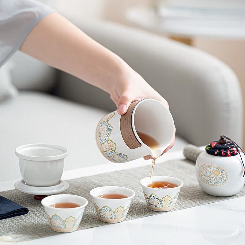 Portable Ceramic Tea Set for Travel & Business
