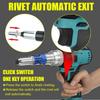 Electric Rivet Guns 3.0-5.0mm Brushess Automatic Cordless Rivet Nut Guns Drill Insert Riveting Tool With 6000mAh Battery AC 110-240V