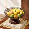 Round Transparent High-Legged Fruit Platter Tea Table Saves Space And Drains Water Plate Household Kitchen Storage Tray