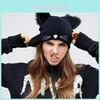 Stylish Cat Ears Women Hat Knitted Acrylic Warm Winter Beanie Caps For Ultimate Warmth