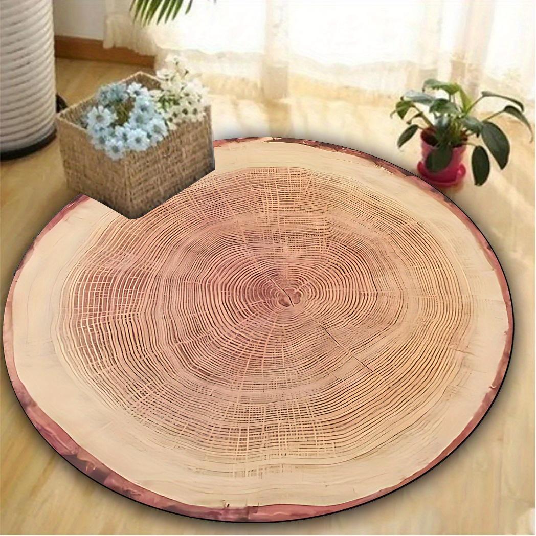 

Wood Grain Round Rug - Realistic 3D Oak Pattern, Non-Slip Thick Carpet for Living Room, Office & Outdoor Decor 60cm