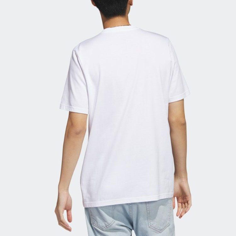 Adidas T Shirts Men's White Crew Neck Moderate Straight Fit HR8071