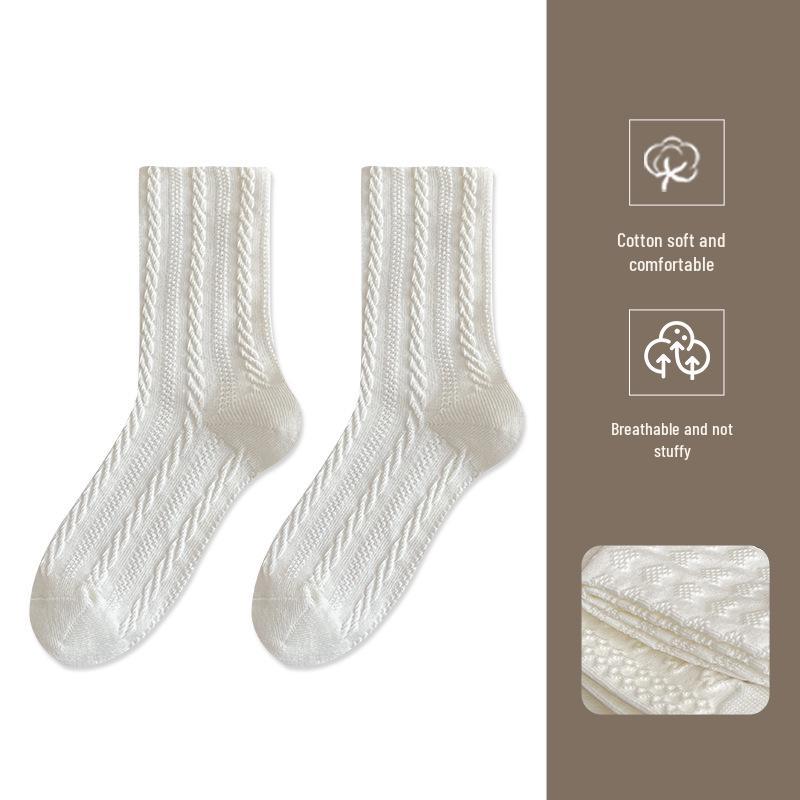 

Белые кружевные носки до щиколотки для женщин - До середины икры, Бесшовные, Темный узор, Осень/Зима, Стиль Лолиты, Японская студентка JK. One Size