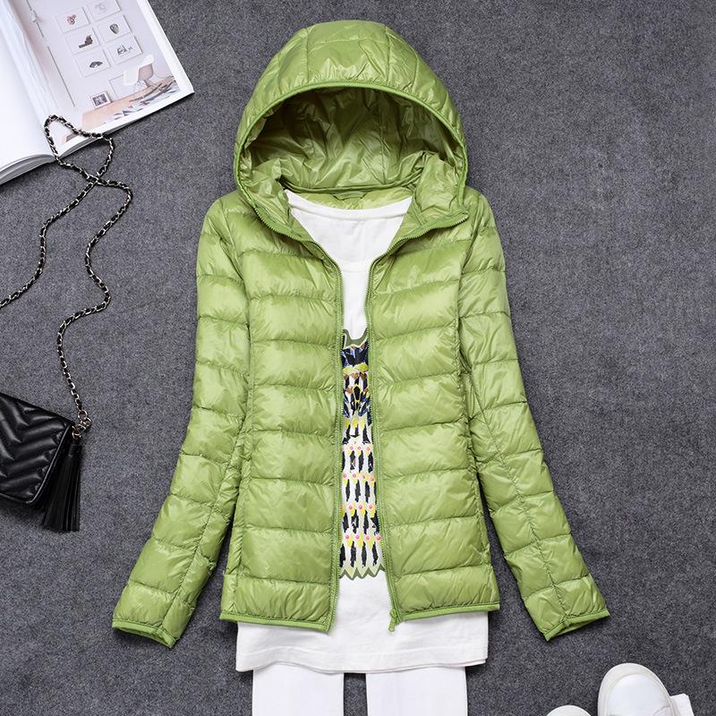 Light down jacket women's short new thin hooded portable large size jacket winter fashion