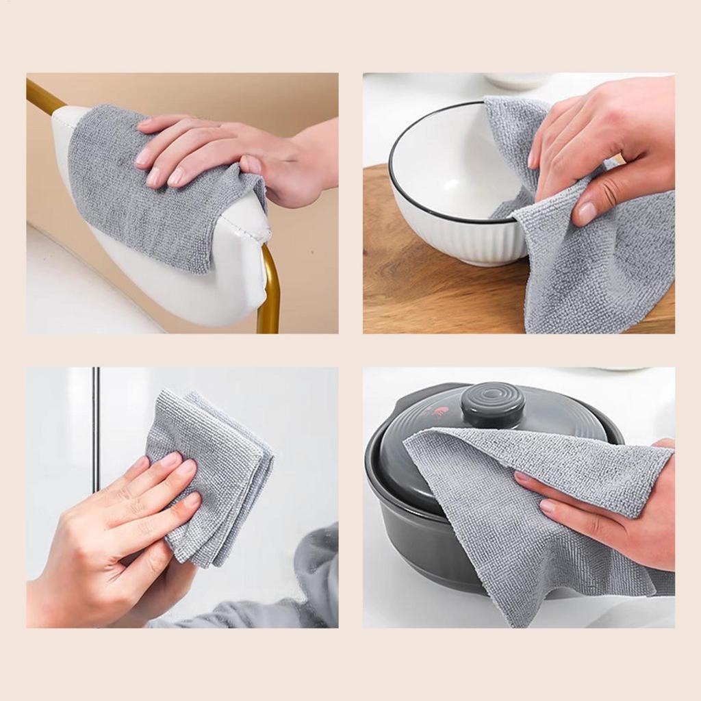 20Pcs/box Home Cleaning Towels Microfiber Towel Absorbent Kitchen Cleaning Dishcloth Non-stick Oil Dish Rags Napkins Tableware