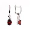 Elegant and Noble 925 Sterling Silver Earrings Natural Garnet Gemstone Fine Jewelry for Women's Anniversary and Engagement Gift
